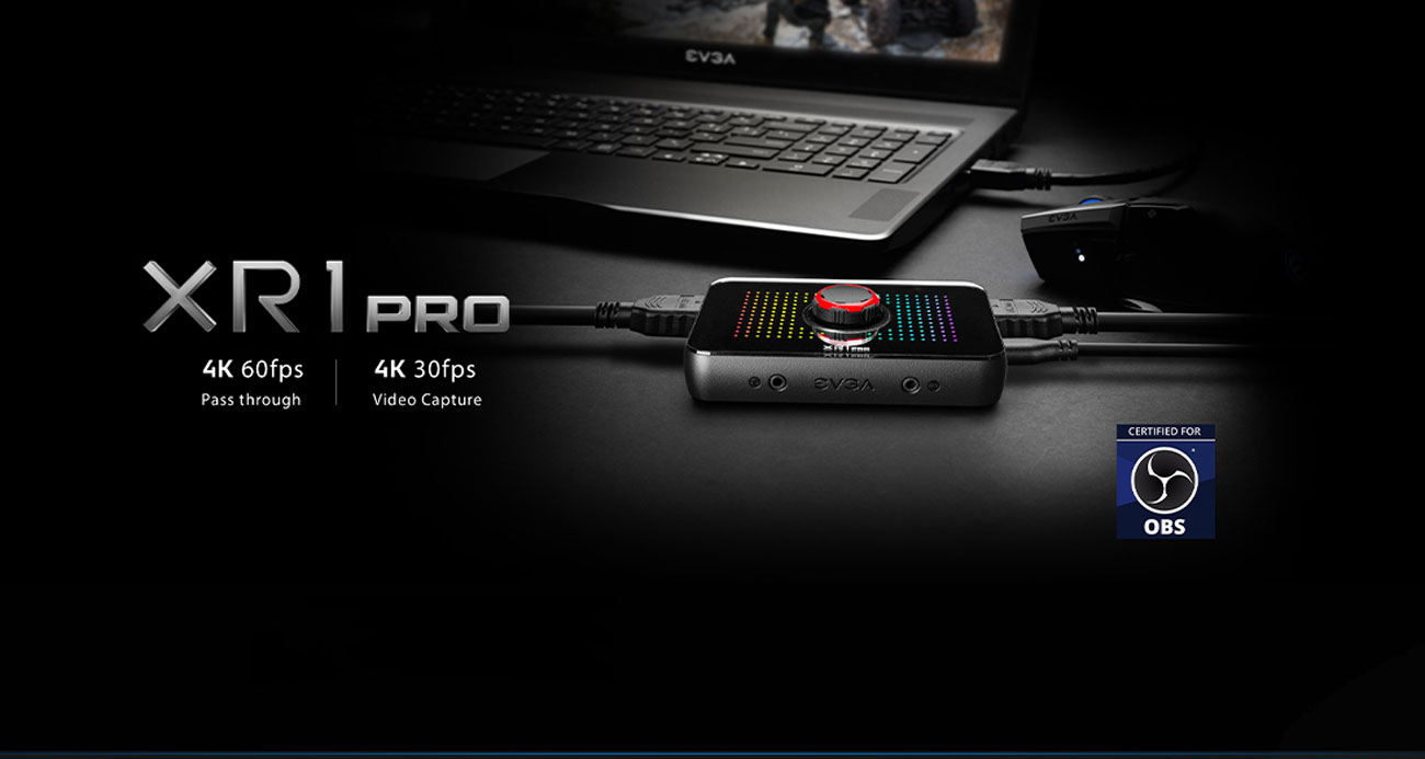 EVGA XR1 Pro Capture Card, 1440p/4K HDR Capture/Pass Through, Certified